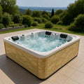 Baignoire balnéo extérieure acrylique beige avec coussins - 2026