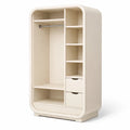 Armoire en bois beige avec étagères et tiroirs 180x90x45 cm - 2026