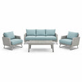 Ensemble de canapés en aluminium avec coussins en tissu polyester - 2026