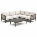 Ensemble de salon en aluminium et corde avec table basse - 2026