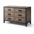 Commode en mdf avec cadre en métal et 6 tiroirs 110x45x75 cm - 2026