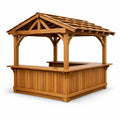 Kiosque bar de jardin en bois massif avec toit incliné - 2026