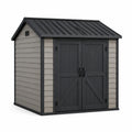Abri de jardin en plastique gris et beige 180x200x210 cm - 2026