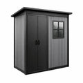 Abri de jardin en métal avec fenêtre 213x130x173 cm gris noir - 2026