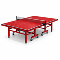 Table de chevet pliable rouge en mdf et acier avec roues 274x152.5X76 cm - 2026