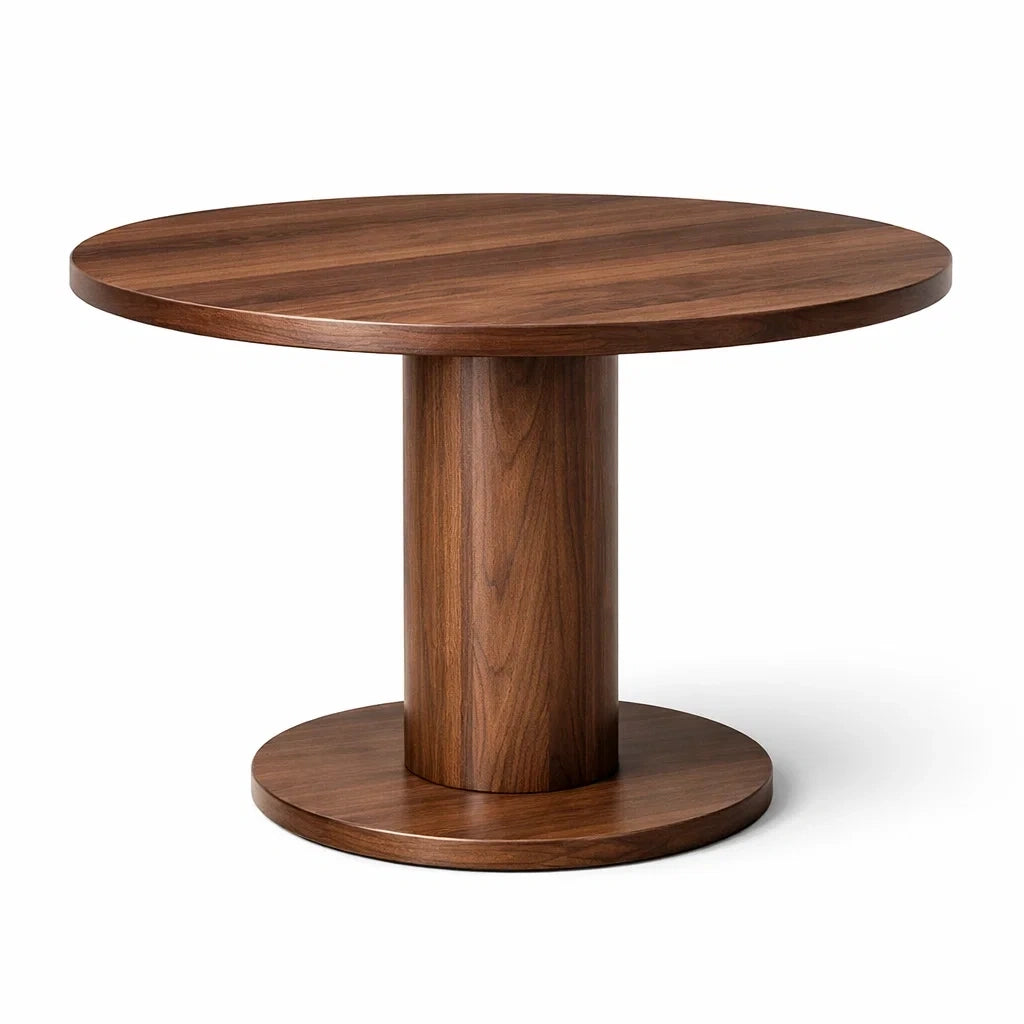 Table à manger ronde en bois de noyer - 2026