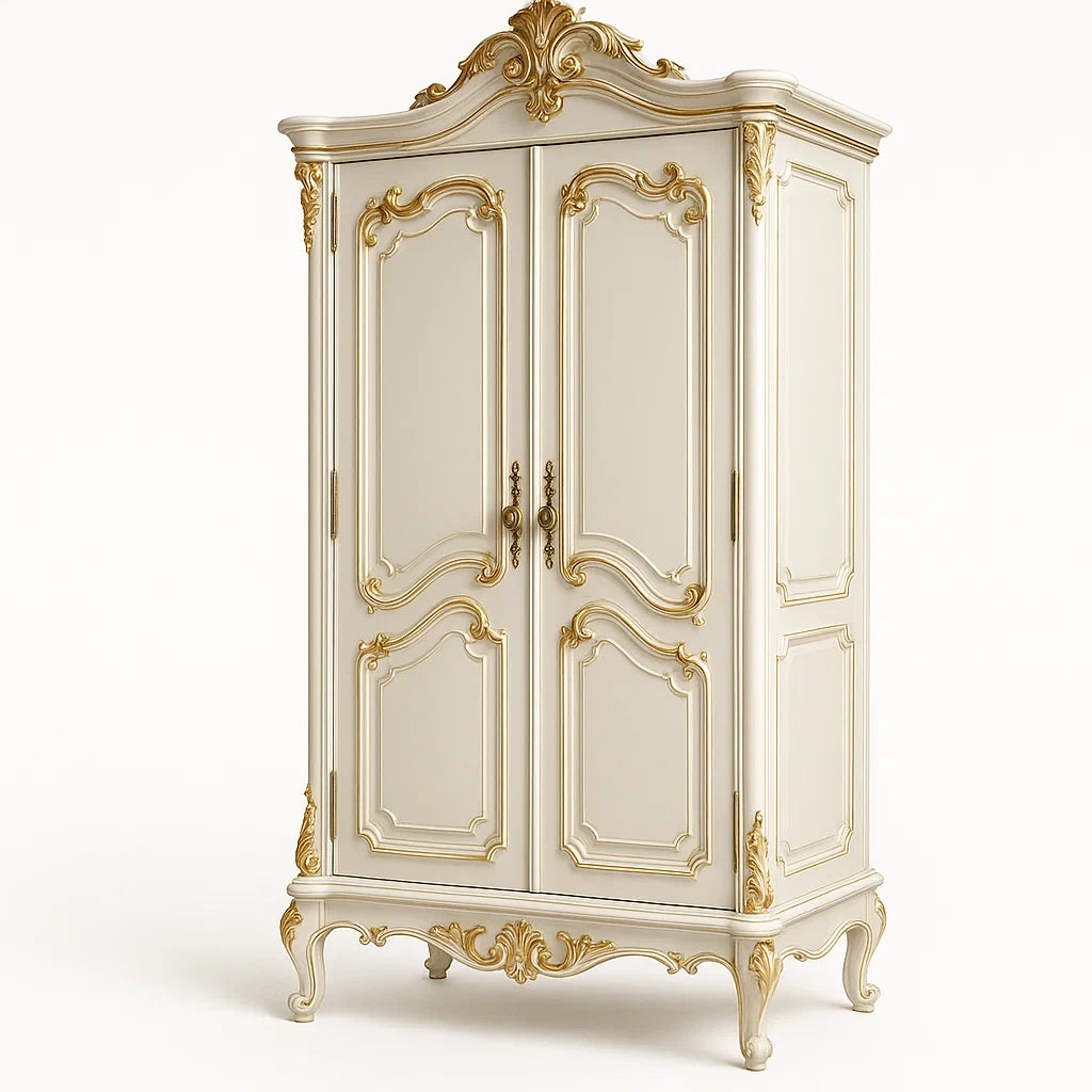Armoire en Bois avec Détails Dorés - 2026