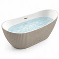 Baignoire îlot acrylique blanc et beige nervurée 170cm - 2026