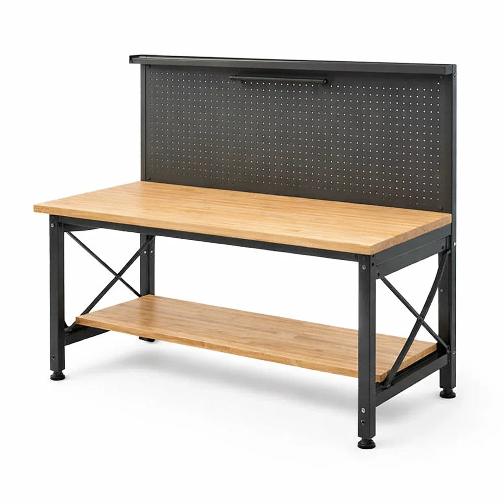 Établi acier plateau bois 120 x 60 x 150 cm - 2026