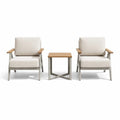 Ensemble de détente en aluminium et bois avec coussins en polyester - 2026
