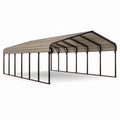 Abri voiture en acier avec toit en acier galvanisé beige 600x300x250 cm - 2026