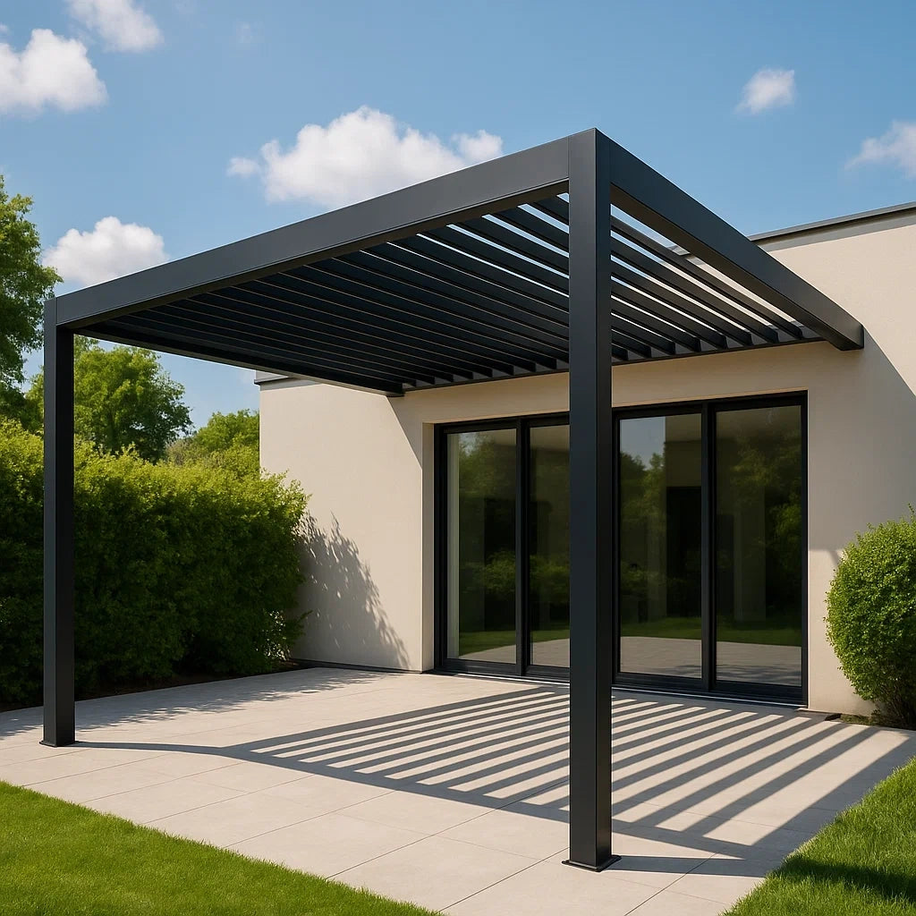 Pergolas d'extérieur pergola d'ombrage en aluminium noir - 2026