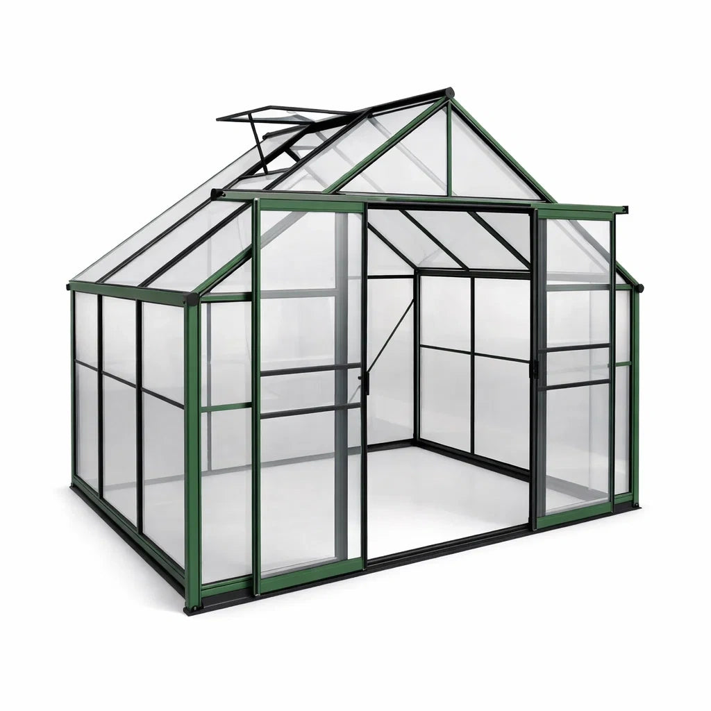 Serre en aluminium avec panneaux polycarbonate 190x185x195 cm vert - 2026