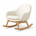 Fauteuil à bascule d’intérieur en chêne avec cuir synthétique crème - 2026