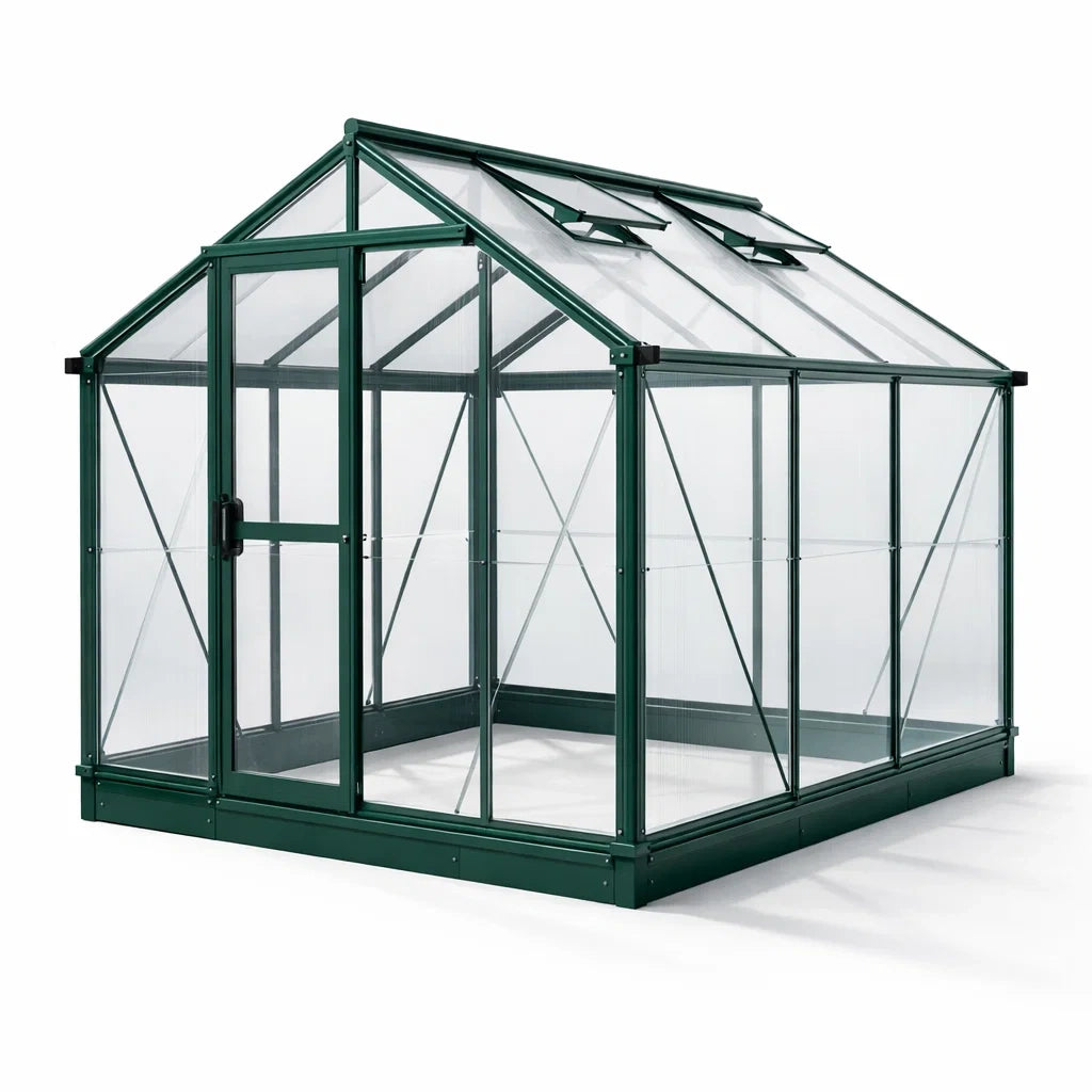 Serre en aluminium et polycarbonate vert 190 x 190 x 230 cm - 2026
