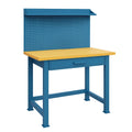 Établi en métal bleu avec plateau en bois 120x60x150 cm - 2026