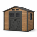 Abri de jardin en bois et métal 230x220x252cm brun/noir - 2026