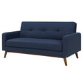 Canapé 2 Places Bleu en Polyester Cadre en Bois - 2026