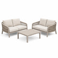 Ensemble de salon de jardin en aluminium et corde couleur beige - 2026