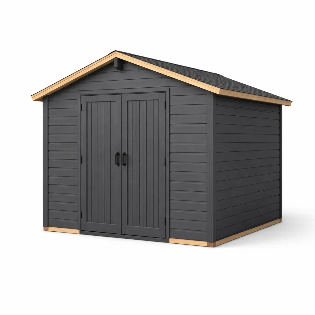 Abri de jardin en résine gris anthracite - 2026