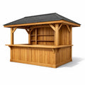 Kiosque bar de jardin en bois marron avec toit en bardeaux 250x150x200 cm - 2026