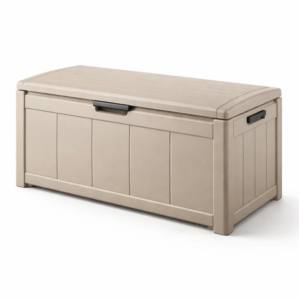Coffre de rangement de jardin en plastique beige - 2026