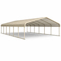 Abri de voiture en métal beige 9x5x3 m - 2026