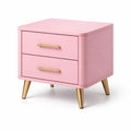 Table de chevet en bois mdf et métal rose avec 2 tiroirs 60x40x50 cm - 2026