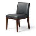 Chaises de salle à manger en bois et cuir synthétique noir - 2026