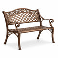 Banc en aluminium marron pour extérieur 125 x 55 x 90 cm - 2026
