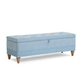Banc de rangement en lin bleu avec rangement 120x40x45 cm - 2026