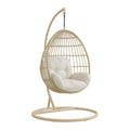 Chaise œuf suspendue en rotin avec coussin blanc - 2026