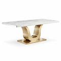 Table à manger en marbre et métal doré - 2026