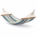 Hamac en coton à rayures bleu et beige 300x80 cm - 2026