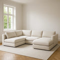 Ensemble de canapé modulable canapé d'angle modulable tissu beige - 2026