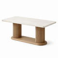 Table à manger marbre et chêne 200x90x75cm - 2026