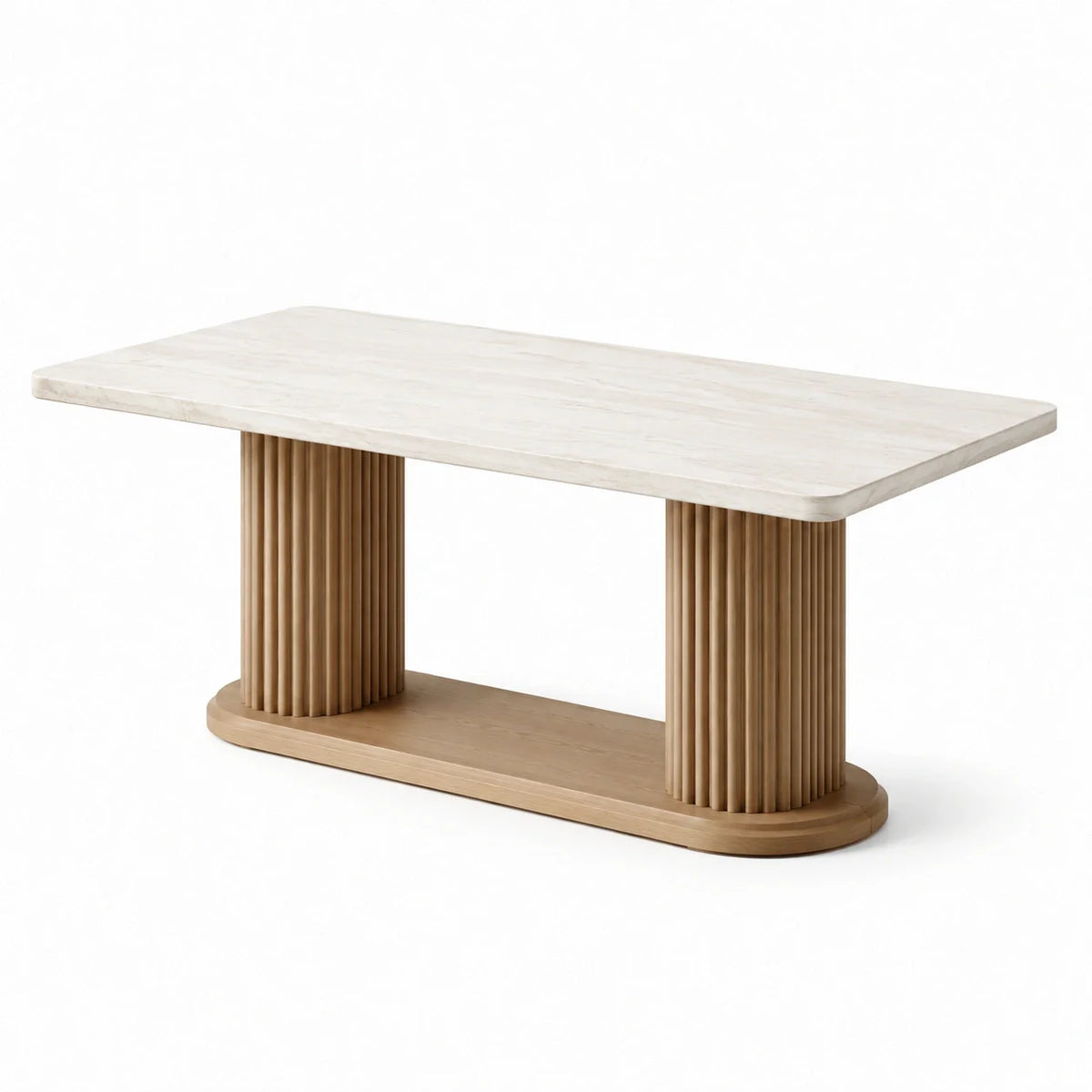 Table à manger marbre et chêne 200x90x75cm - 2026