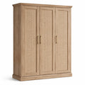 Armoire en bois avec portes en rotin 200x150x60 cm - 2026