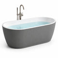Baignoire îlot ovale en acrylique gris 170x80x58 cm - 2026