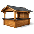 Kiosque bar de jardin en bois de pin avec toit en bardeaux - 2026
