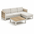 Salon de jardin en aluminium et teck avec coussins en polyester - 2026