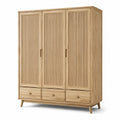 Armoire en bois de chêne avec portes rainurées et tiroirs - 2026