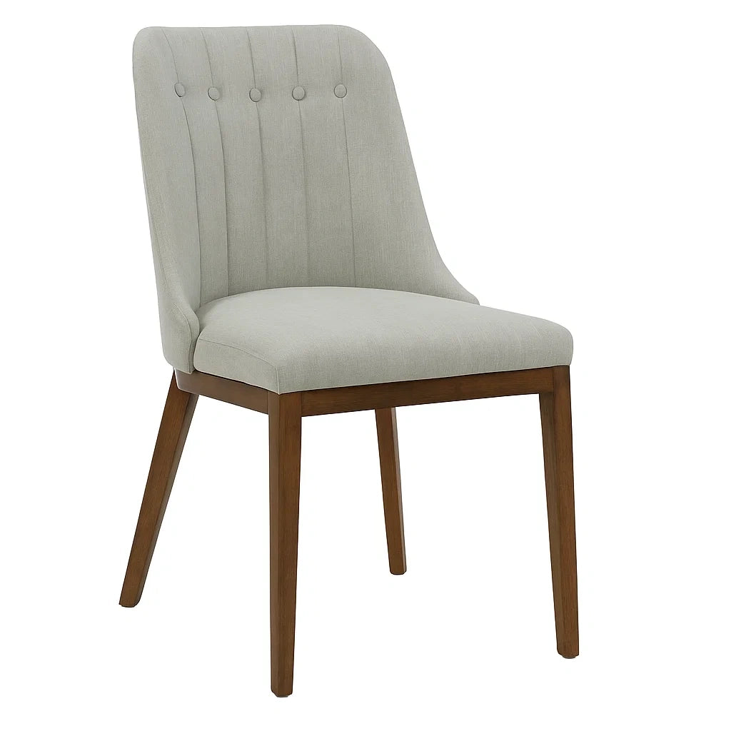 Chaise de salle à manger en Bois et Tissu Gris Clair - 2026