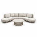 Ensemble de salon d'extérieur en corde tressée avec table basse et coussins beige - 2026