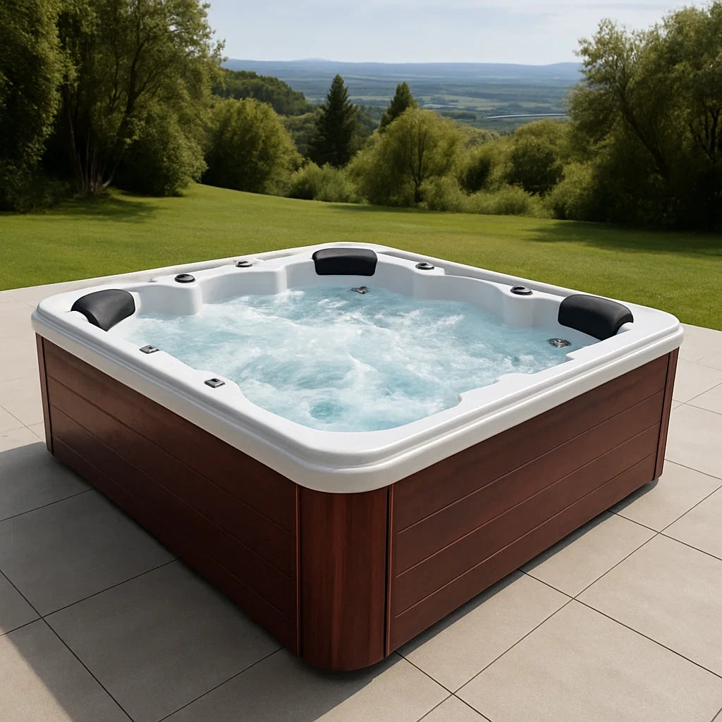 Jacuzzi Carré 4 Places en Acrylique et Bois Synthétique - 2026