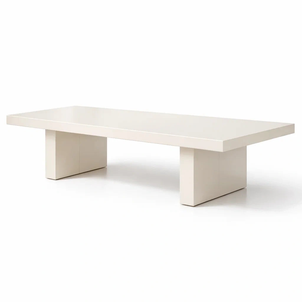 Table basse rectangulaire en bois mdf blanc - 2026