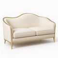 Canapé en Métal Doré et Tissu Beige 2 Places - 2026