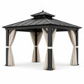 Pavillon en aluminium avec rideaux en polyester, 300x300 cm - 2026