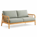 Canapé en bois avec revêtement en tissu gris clair - 2026