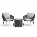 Ensemble de détente extérieur en métal et polyester avec table en verre - 2026